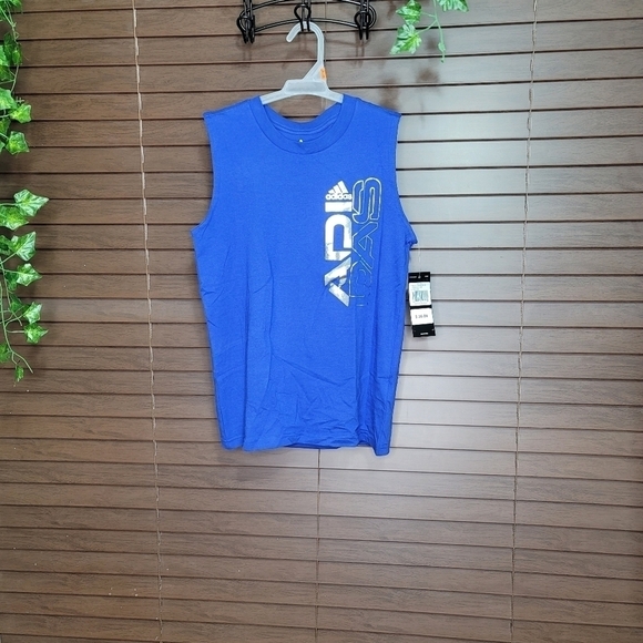 adidas Other - NWT Adidas Sleeveless Cobalt Blue And Silver Boys Top Size 8